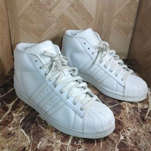 Adidas men's Pro Model white shoes sneakers high top size 8.5